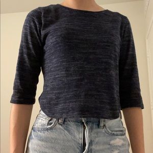 Navy Blue Crop Top